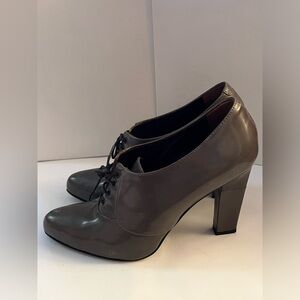 MaxMara grey leather lace booties